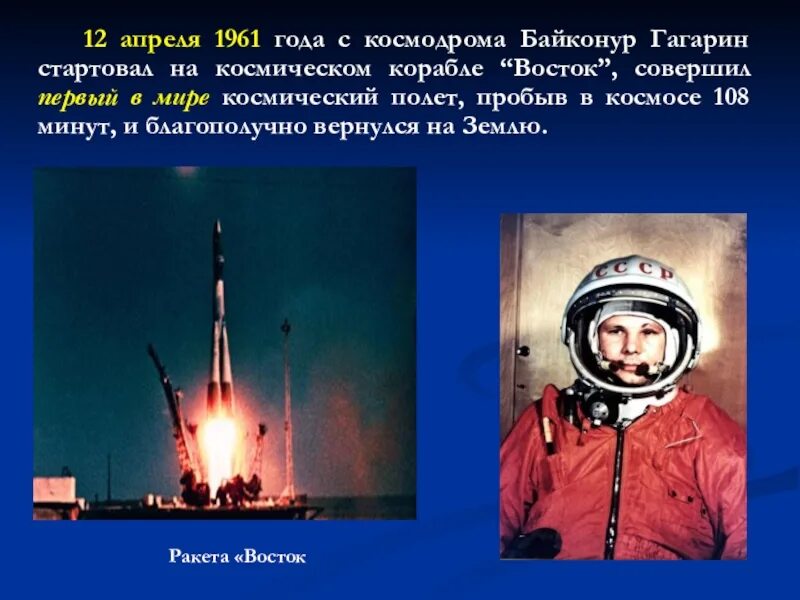 С какого космодрома полетел. Байконур Восток 1 1961. Байконур 1961 Гагарин.