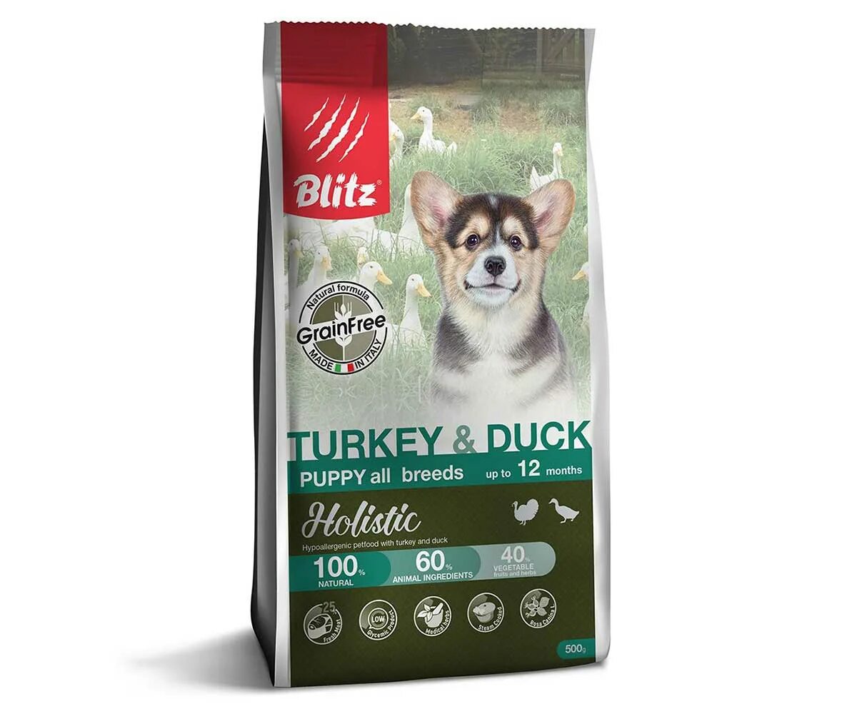 трапеза сухой корм для собак 18кг. корм blitz holistic с уткой. корм для щенков с индейкой.