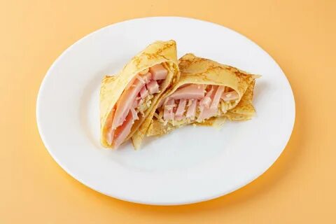 Блины с сыром и ветчиной рецепт пошаговым