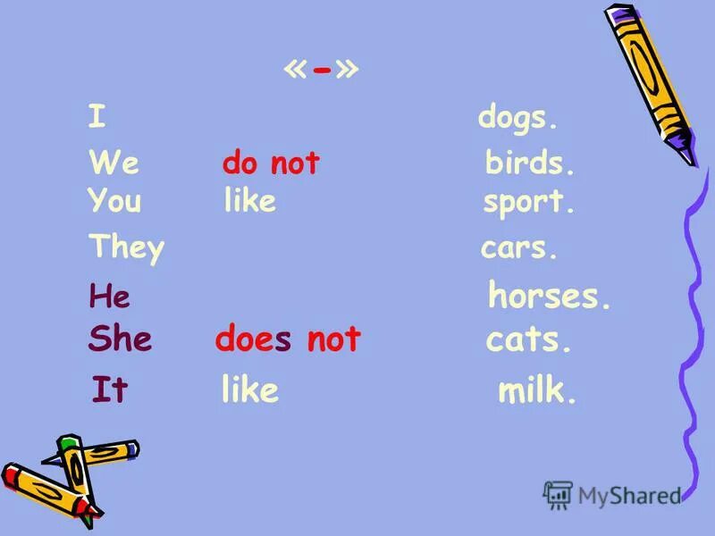 No 1 like me. Cats это it или they. My Cat like Milk или likes. Do you like Milk? Короткий ответ no, i. Cats like Milk but they don't like Orange Juice перевод на русский язык.