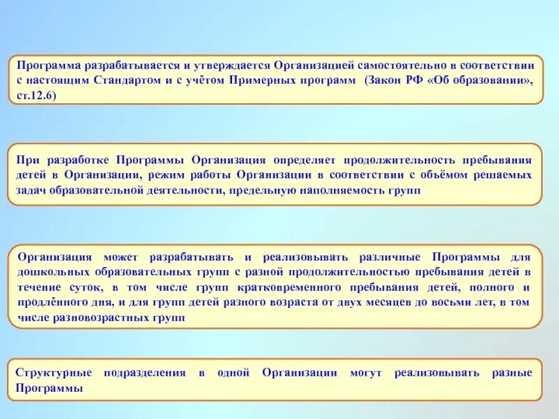 Основная образовательная программа разрабатывается и утверждается. Программа организации разрабатывается и утверждается. Программа организации разрабатывается и утверждается в ДОУ. Образовательная программа ДОУ разрабатывается и утверждается кем. Учебная деятельность продлённого дня организуется соответствии с.