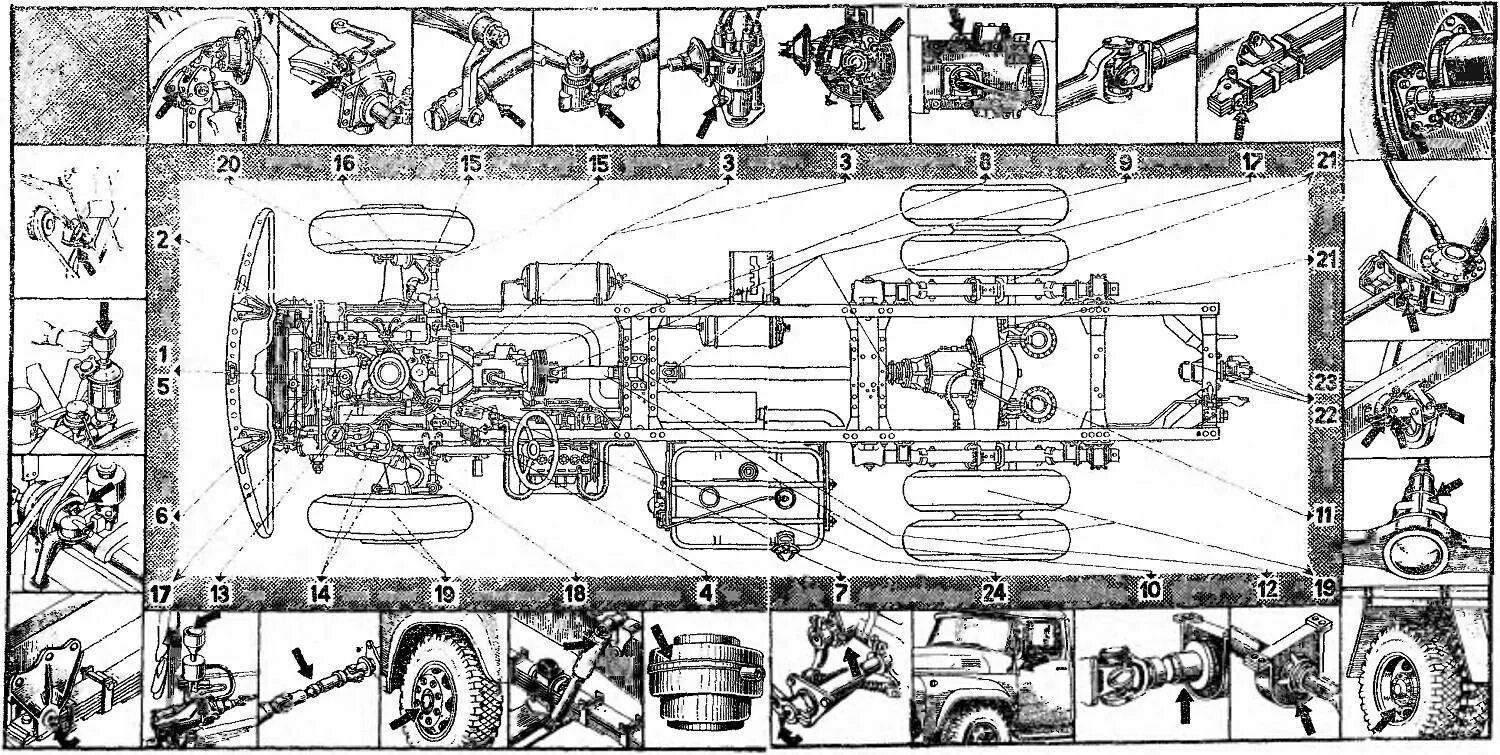 Ремонт автомобиля зил. Схема смазки ЗИЛ 131. Смазка ЗИЛ 131. Точки смазки ЗИЛ 130 схема. Точки смазки ЗИЛ 131.