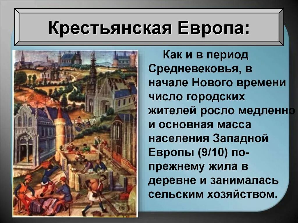 Еуропа мен. Крестьянская Европа нового времени. Европа в начале нового времени. Эпоха раннего нового времени. Крестьянская Европа в начале нового времени.