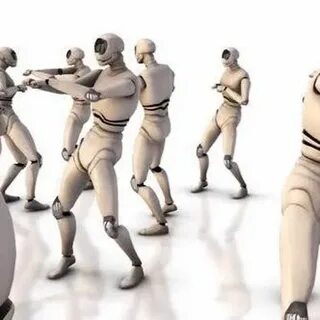 Роботы люди танцуют