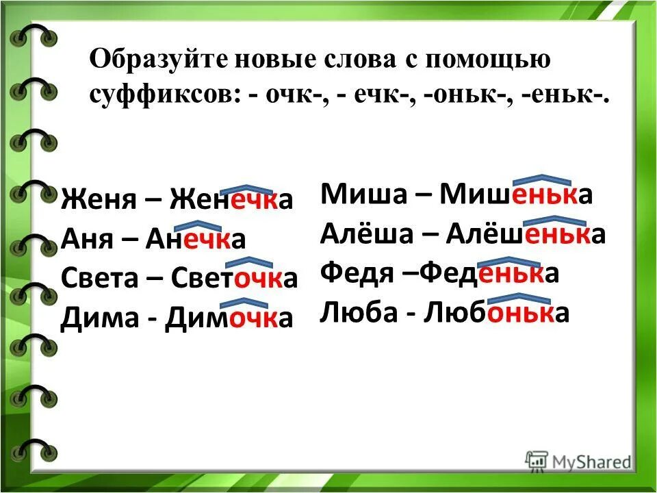 суффикс примеры. суффиксы. изменить слово с помощью суффикса. образование слов с помощью суффиксов. изменить слово с помощью суффикса.