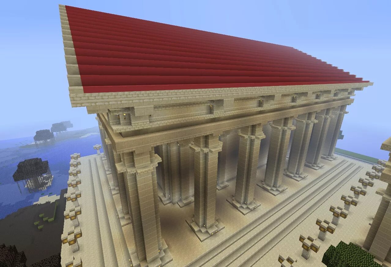 Minecraft architecture. Парфенон майнкрафт. Парфенон майнкрафт карта. Greek Temple Minecraft. Древнегреческий храм майн.