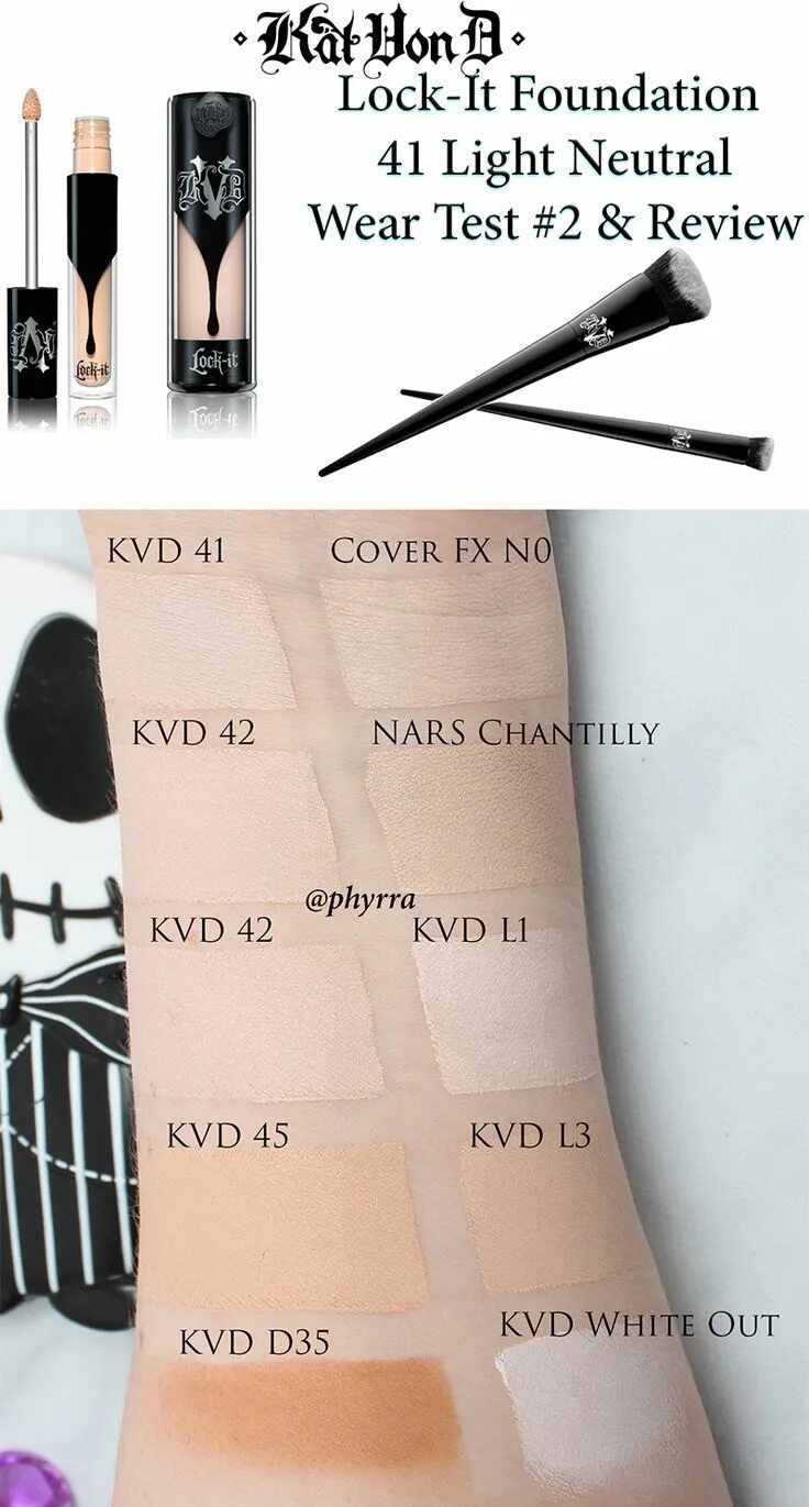 Of the lock it is. Тональный kat von d lock it оттенки. крем тональный kat von d lock it. kat von d 41 тональный крем. kvd lock it foundation свотчи.