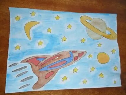 Рисунки ко дню космонавтики в детский сад