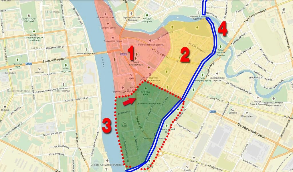 Маршрут город псков. Окольный город Псков карта. Псков схема города. Микрорайоны Пскова на карте. Псков микрорайоны города.