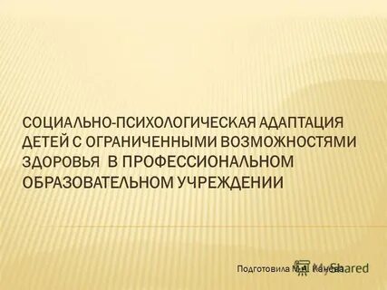 Диагностика социально психологической адаптации