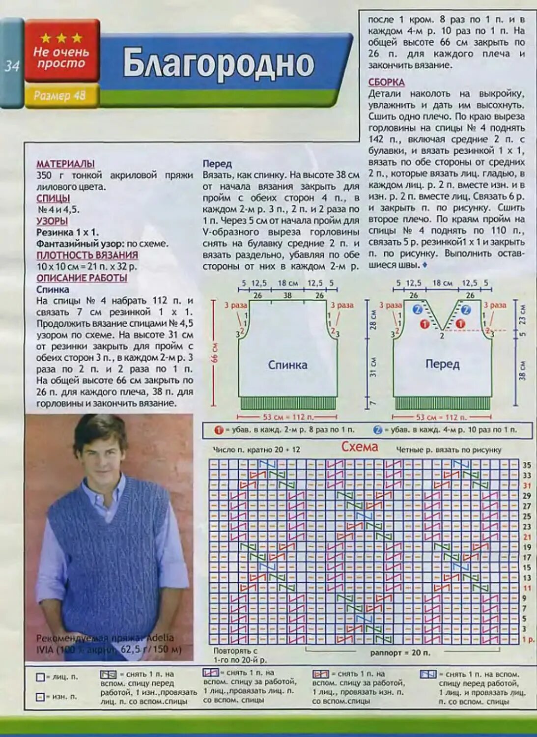 Вязание спицами мужского размера