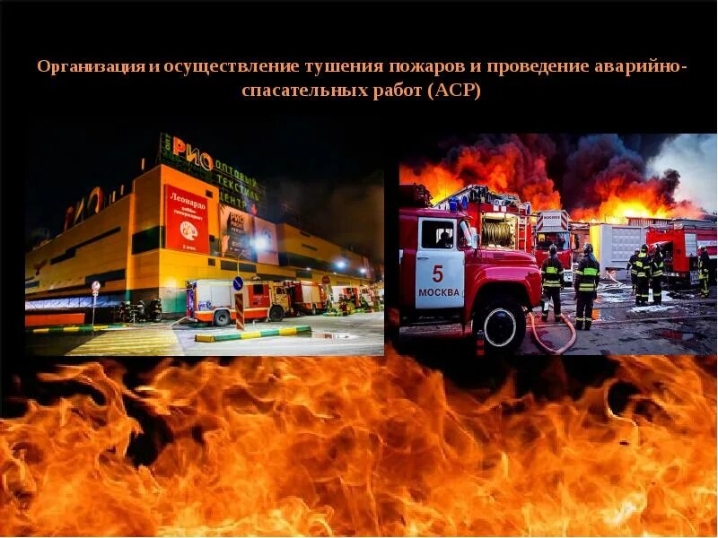 Организация тушения пожаров и проведения аср