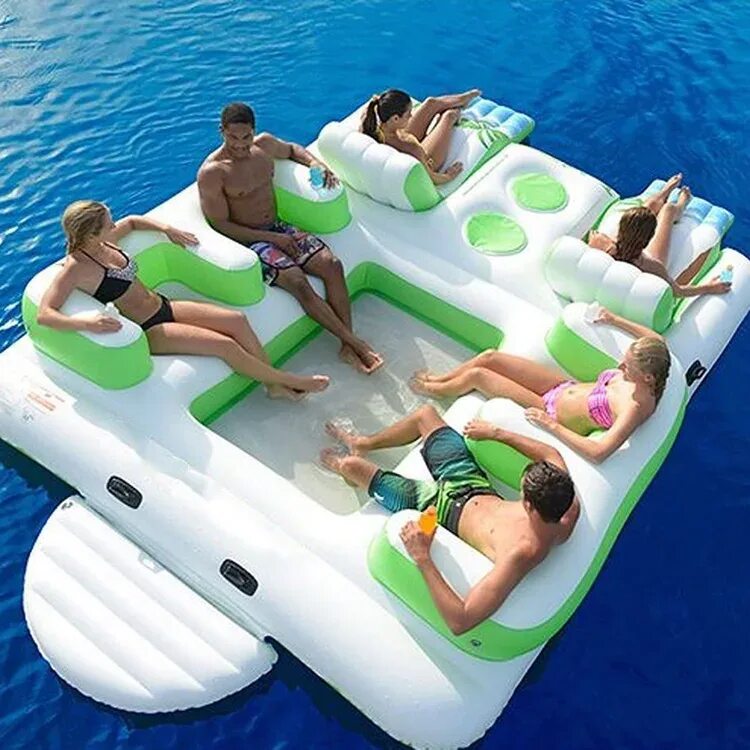 Надувной плот на воде. Надувной матрас tropical tahiti giant 6 person inflatable raft pool lake ocean floating island. надувной плот &quot;тенистый остров&quot; bestway 43134. надувной матрас bestway 185x76x22cm. матрас надувной beach bed 188x71 см.