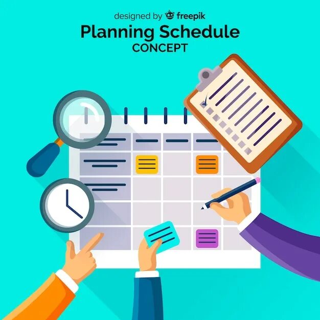 Time Plan. Week planing vector. Schedule planning