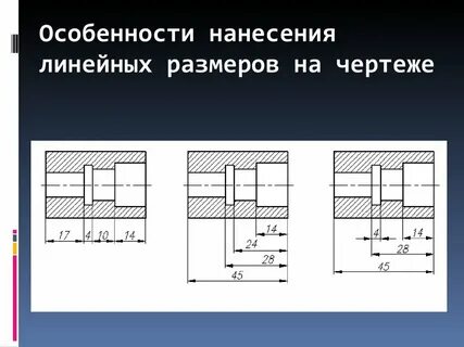 Линейные размеры в машиностроительных чертежах