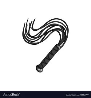 Black leather whip fetish stuff for role playing vector image on VectorStoc...
