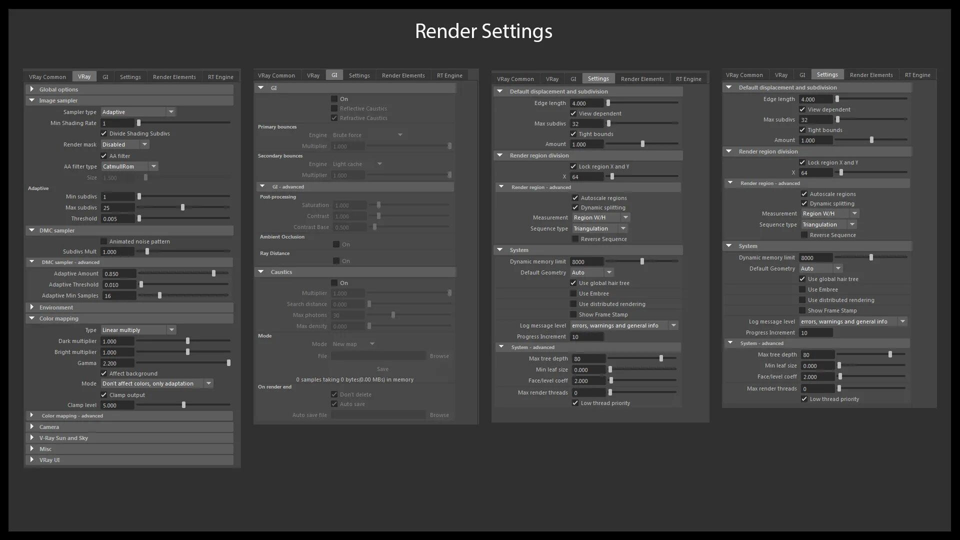 Color depth settings что это. 3ds max vray. Vray color mapping. Render setting. Render setting.