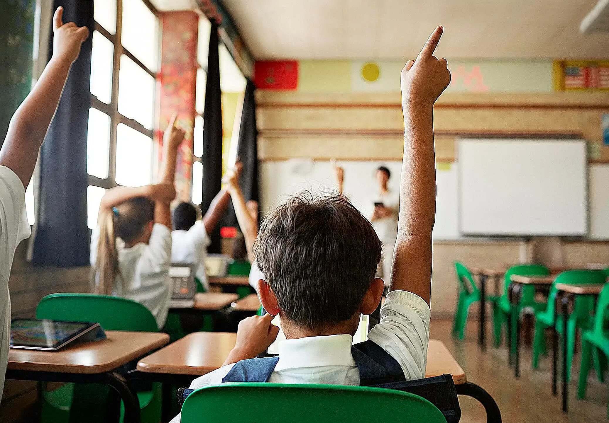 Образование между. Школа атмосфера. Фотографии из школы. Учитель лес рук. Студент поднимает руку.