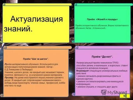 Прием знаний