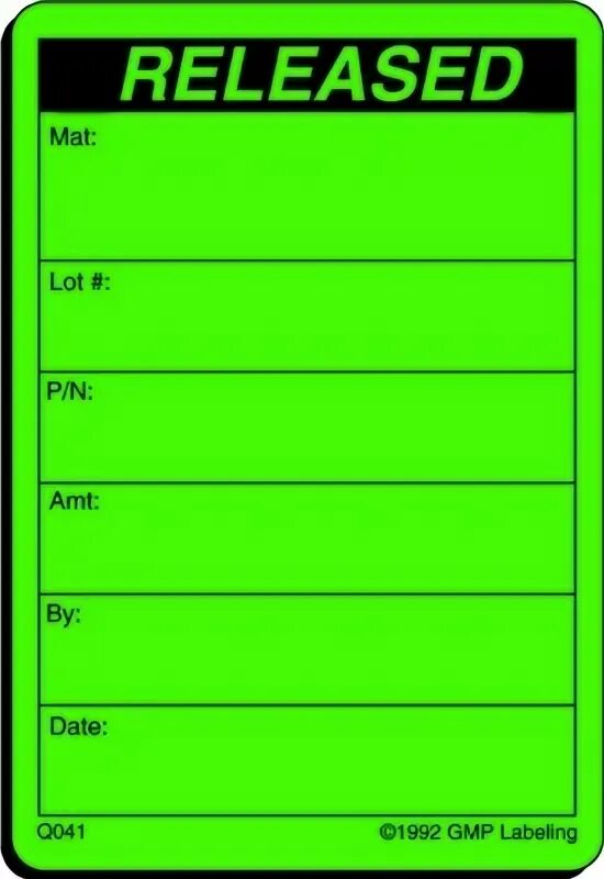 QC Control Label. Controls Label. Control label