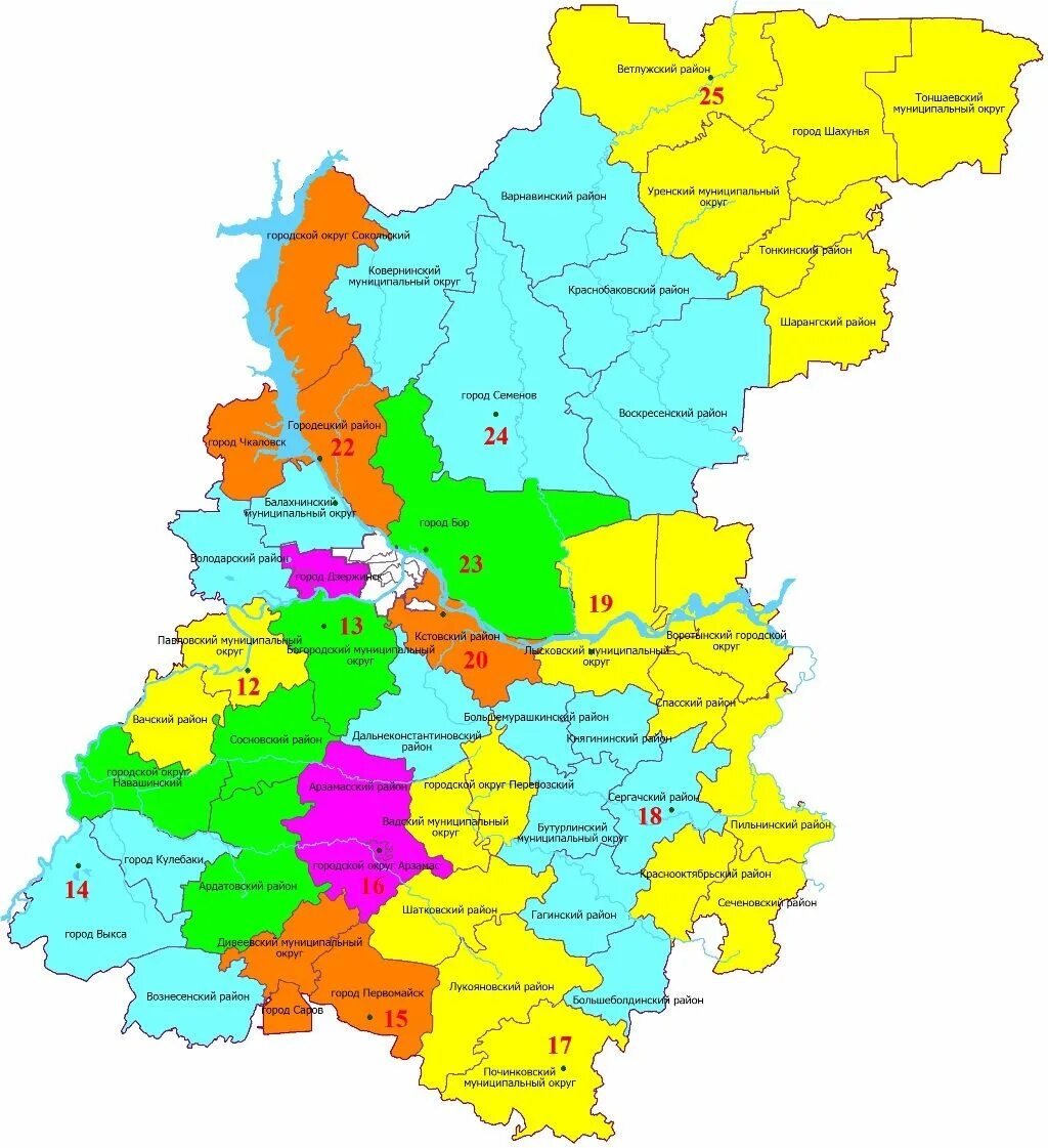 Нижегородская область города нижегородской области. Карта Нижегородской области. Карта Нижегородской области с городами и поселками подробная. Карта Нижегородской области с районами. Нижегородская обл карта районов.