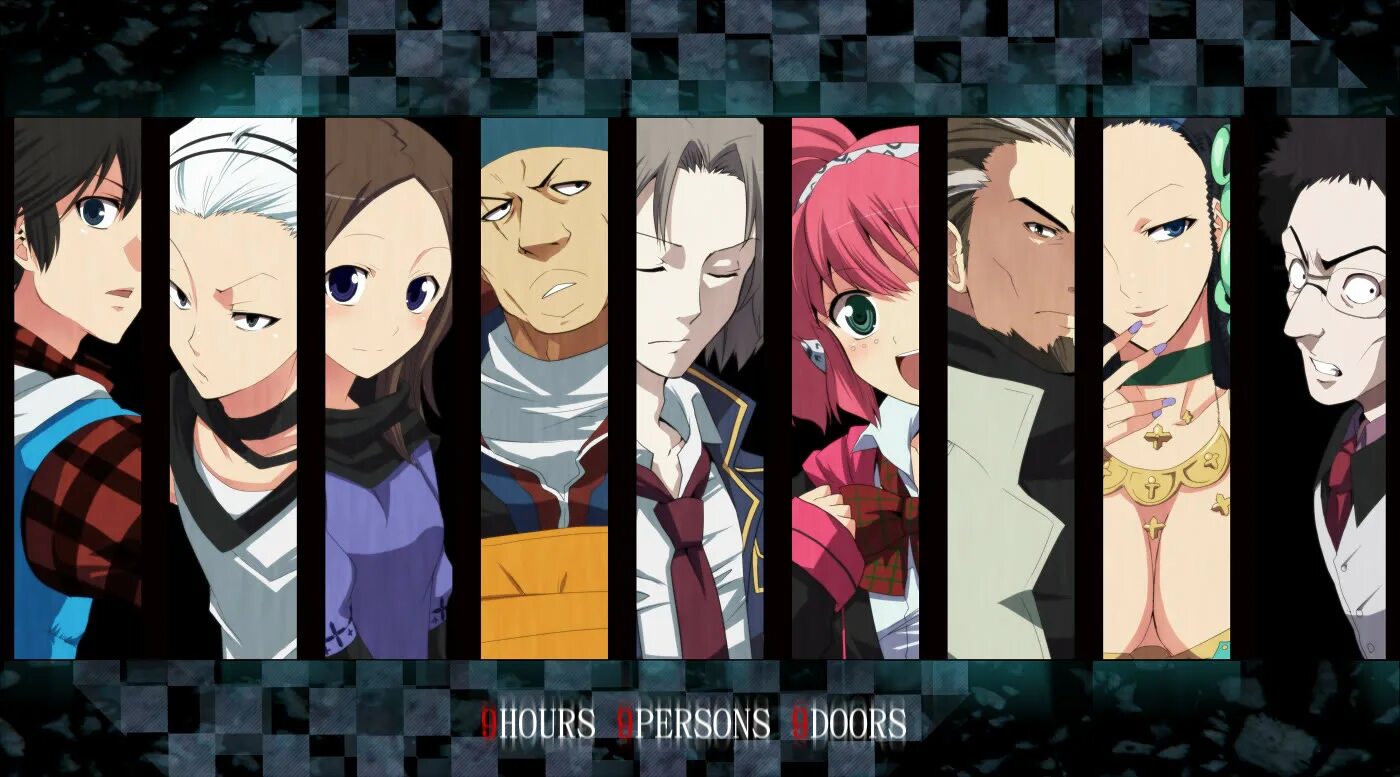 Zero escape 999 персонажи. 999: 9 hours, 9 persons, 9 doors. 999: 9 hours, 9 persons, 9 doors. 999 nine hours nine persons nine doors. Zero escape ясиро.