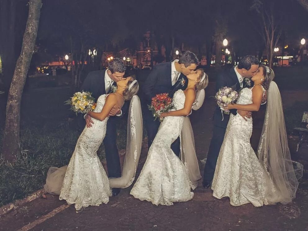 Совместная свадьба. Свадьба двойняшек. Свадьба нескольких пар. Невеста и 2 жениха. Дворец торжеств набережные челны.