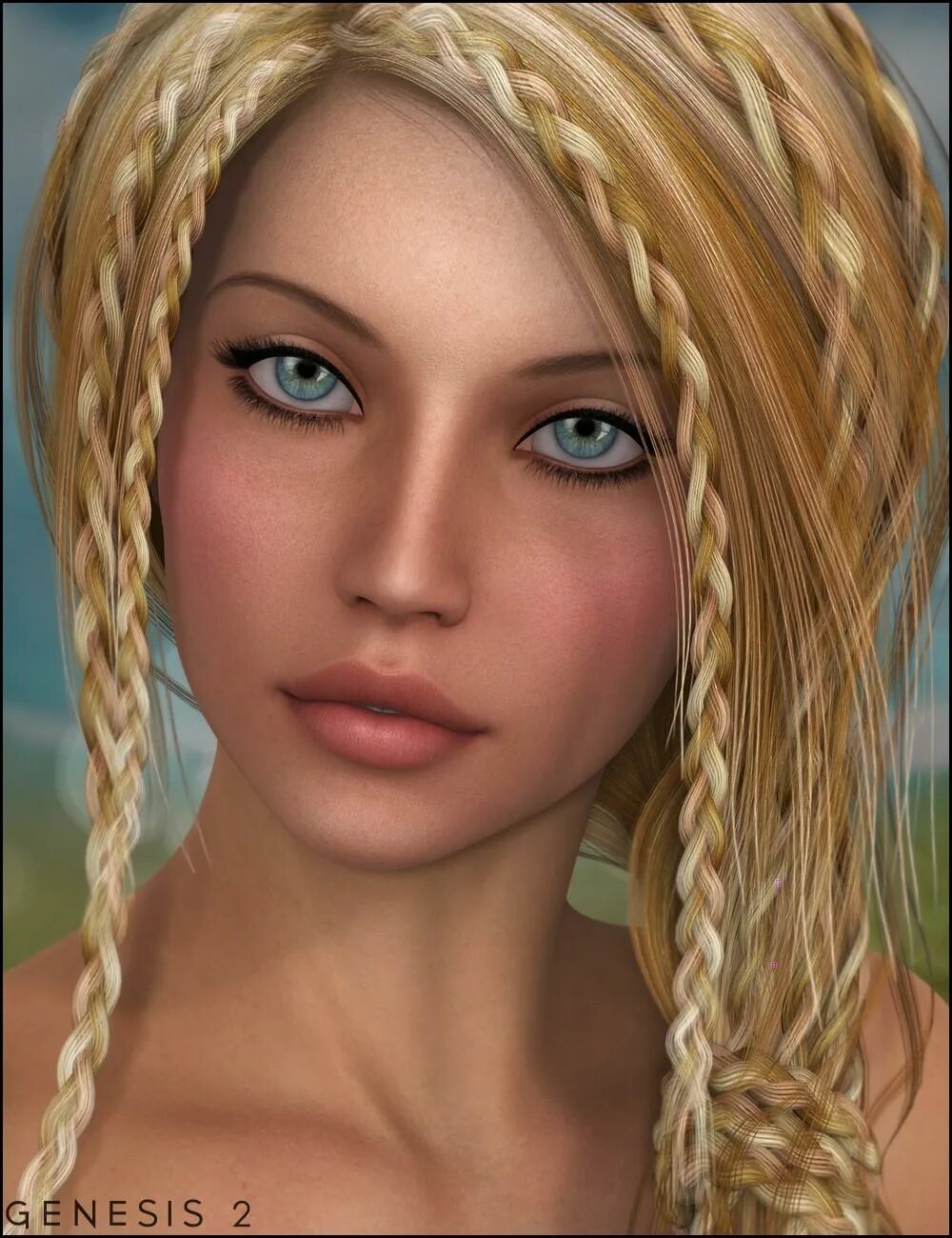 Shy blonde. Poser 3d.