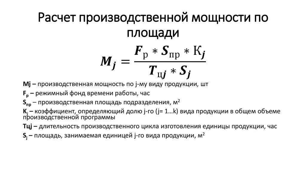 Рассчитать производственную мощность. Производственная мощность сборочного цеха формула. Расчет производительной мощности предприятия. Производственная мощность предприятия формула расчета. Установленная электрическая мощность объекта