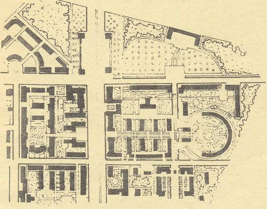 Схема черемушек. Планировка советских городов. План советского города. Градостроительство СССР. Схема города СССР.