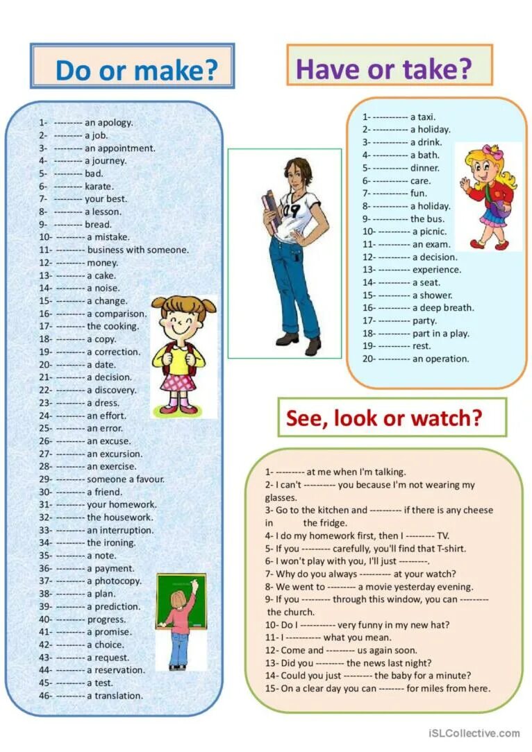 I have a friend. Do make упражнения. Make do задания. Глаголы make do упражнения. Do или make exercises.