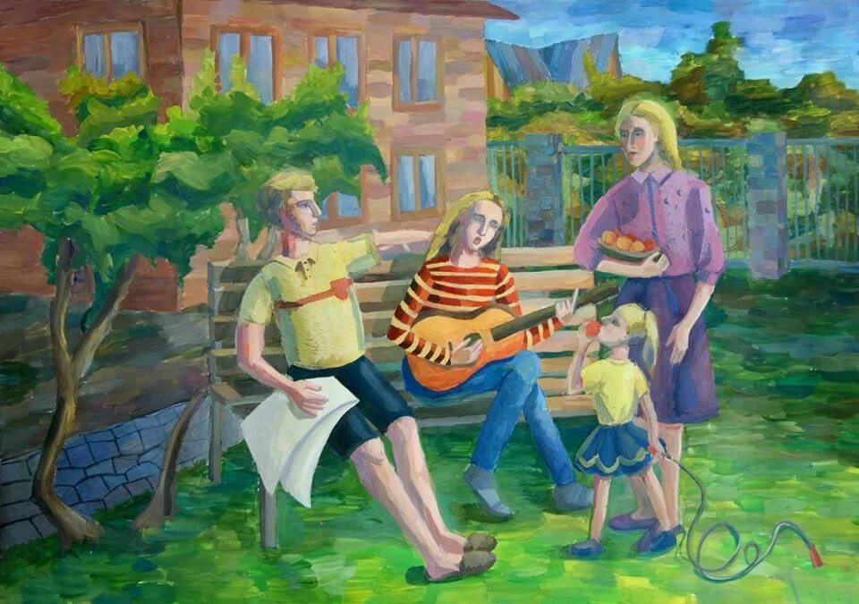 Семья рисунок художественная школа. Картина моя семья. ДХШ моя семья. Композиция на тему семья в ДХШ.