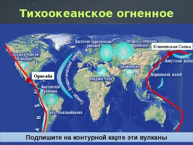 Орисаба на карте северной. Тихоокеанское огненное кольцо. Тихоокеанское кольцо на карте. Тихоокеанское огненное кольцо на карте. Вулкан Ключевская сопка на карте.