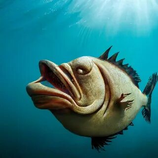 "Fish with a human face" - image created in Shedevrum