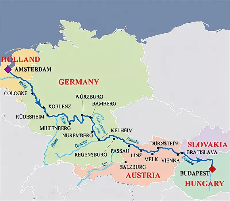 Где берет начало река дунай. Бассейн реки Дунай. Река Рейн и Дунай на карте Европы. Река Дунай на карте. Устье реки Дунай на карте.