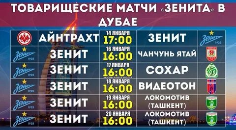 Игры зенита расписание матчей по футболу
