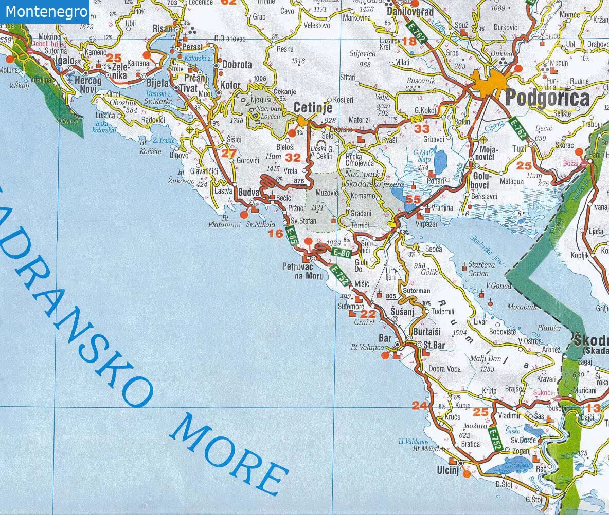 В какой стране находится черногорье. Карта Черногории на русском языке с городами подробная побережье. Курорты Черногории на карте. Черногория побережье курорты на карте. Черногория карта побережья.