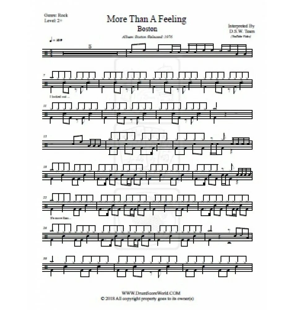 Feels транскрипция. More than a feeling Boston Ноты. Boston more than a feeling аккорды. 520 Дельфин Drum Note. Take Five Drum Transcription.