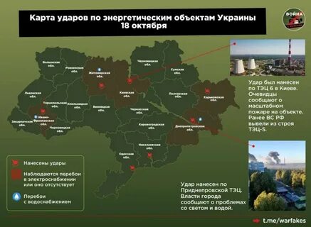 Удары по инфраструктуре украины