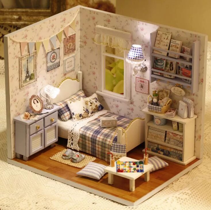 Dollhouse Miniature кукольный домик. Румбокс "комната Полины". Румбокс спальня Прованс. Cute Room румбокс «спальня».