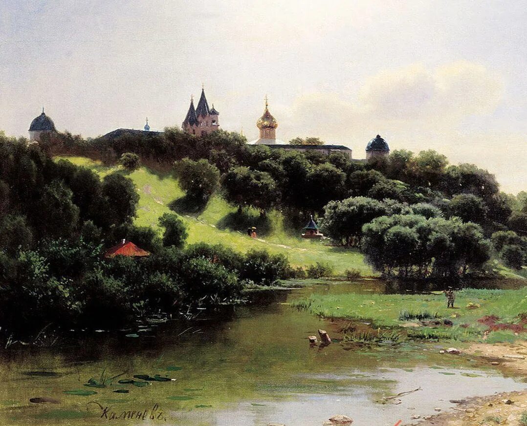 Каменев пейзаж. Лев каменев звенигород. пейзаж с рекой каменев. звенигород художник лев.
