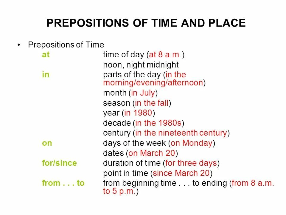 Prepositions of time and place. Prepositions of time. Prepositions of time and place Rules. Prepositions of time правило.