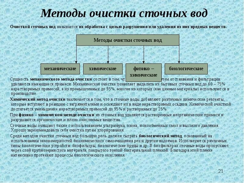 Очистка вещества от примесей. Метод очистки воды от загрязнения органическими веществами. Методы очистки сточных вод от растворенных примесей. Очистка сточных вод от загрязняющих веществ. Основные методы и способы очистки сточных вод.