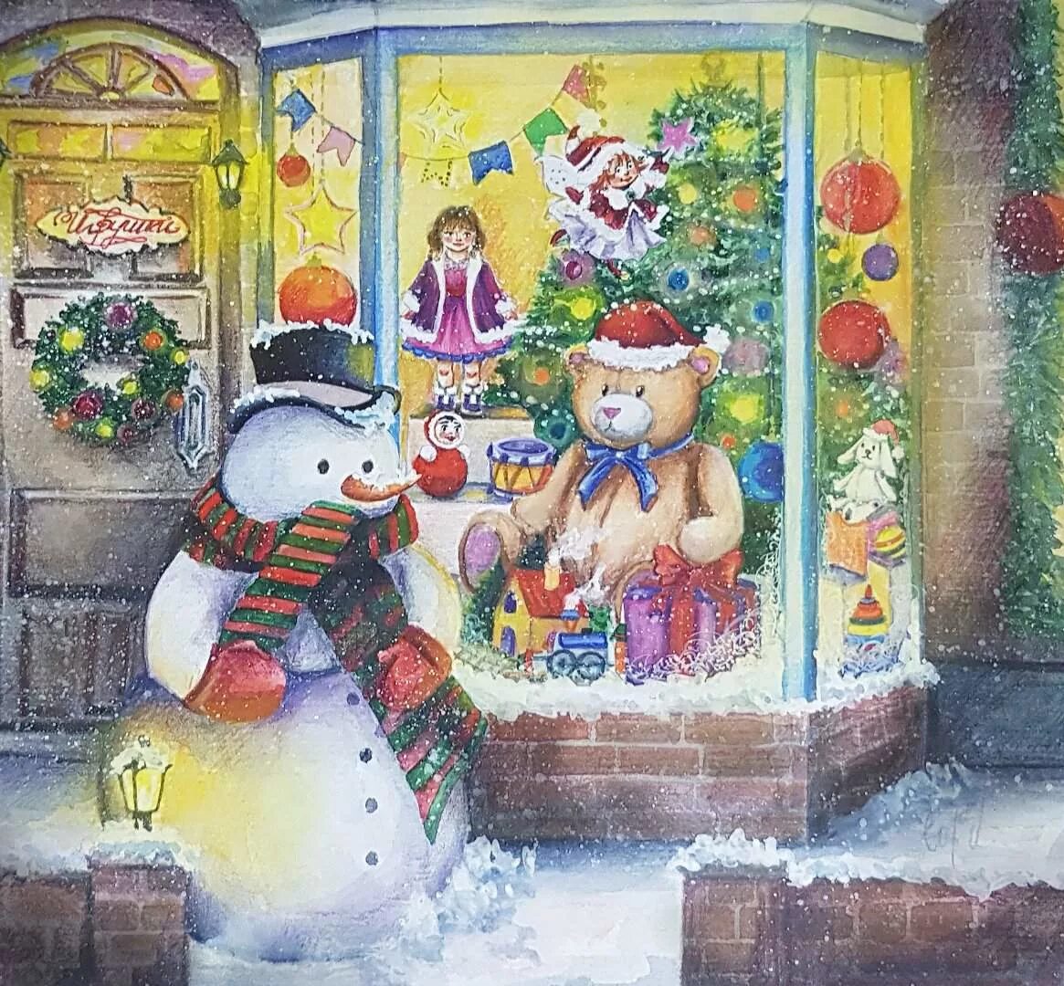 рождественские витрины для декупажа. новогодняя витрина рисунок детский. рождественский рисунок на витрине магазина. рождественская вышивка. раскраска магазин игрушек.