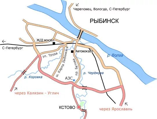 Как добраться до рыбинска. Рыбинск город на карте. реки рыбинска на карте. рыбинск на карте ярославской обл. кстово рыбинск на карте.