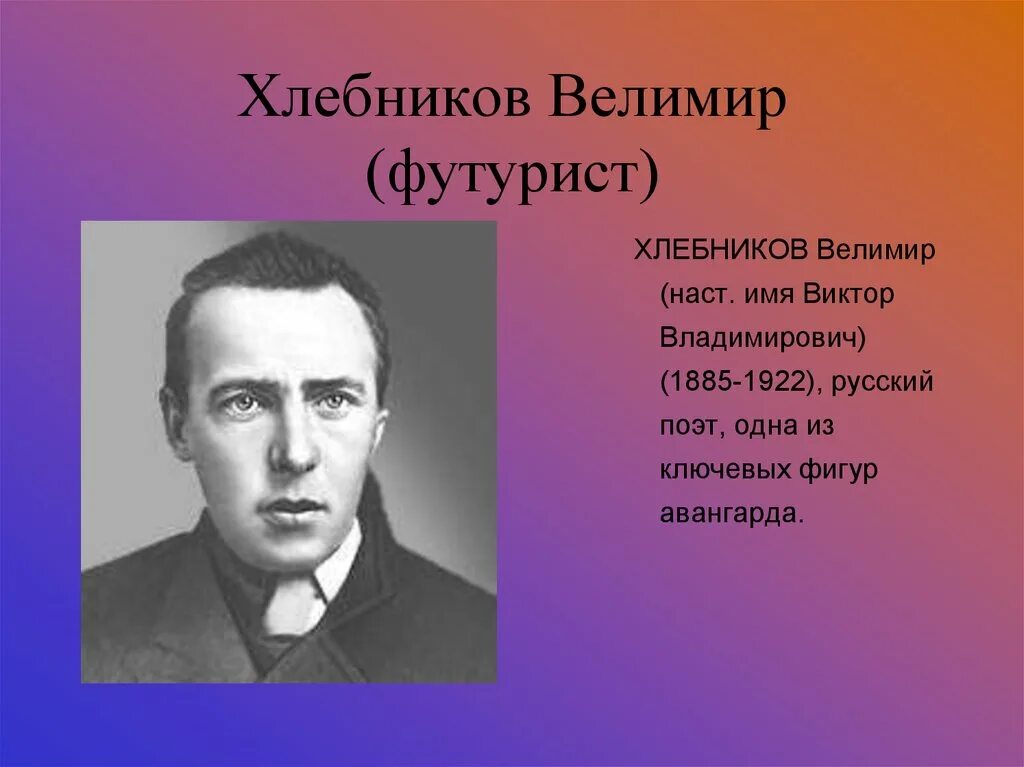 Писатели конца хх. Хлебников футурист серебряного века.