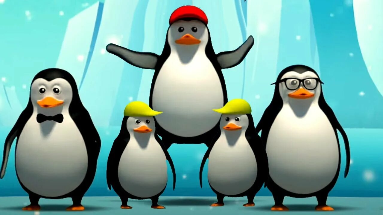 5 Пингвинов. Пять маленьких пингвинов. Семья пингвинов из мультика. Включи песню пингвины
