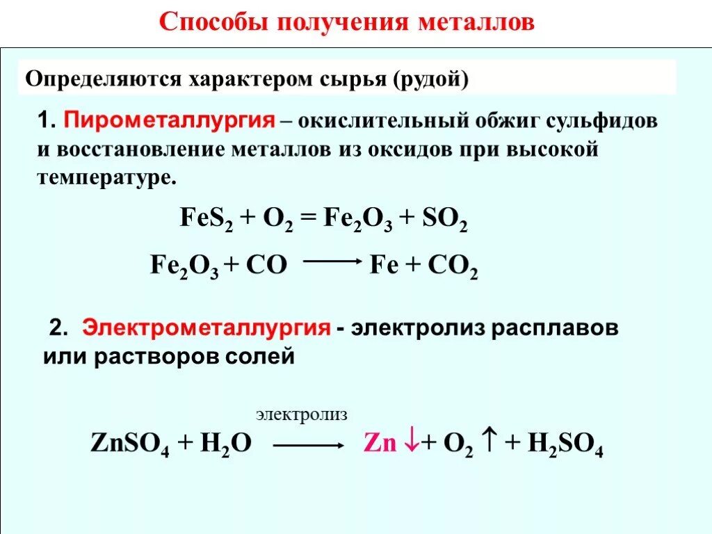 Восстановление металла из руды. Таблица способы получения металлов пирометаллургия. Электролитические способы получения металлов. Способы получения металлов 9 класс химия. Металлы: способы получения металлов. Электролиз..