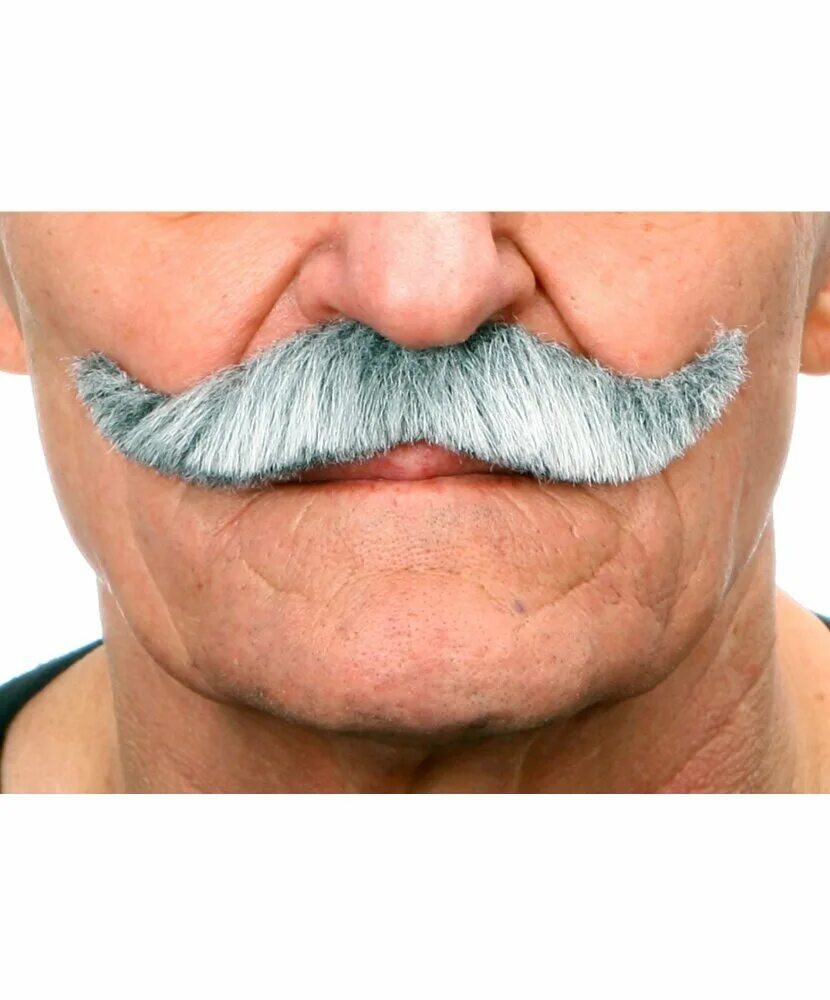 усатый седой.