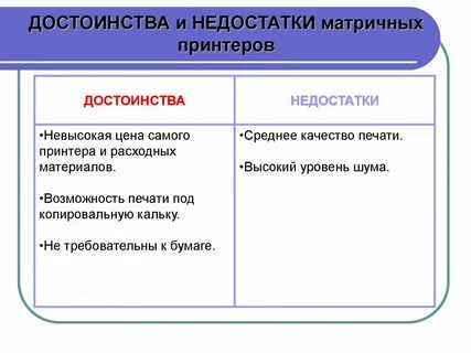 Плюсы и минусы принтеров